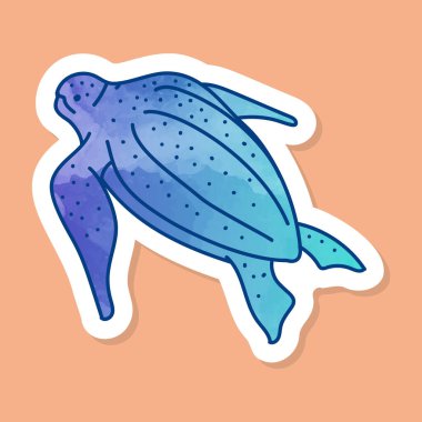 Leatherback deniz kaplumbağası renk etiketi