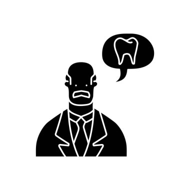 Dişçi siyah el çizimi simgesi