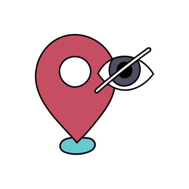 harita pin kısıtlı alan el çizilmiş renk vektörü illüstrasyonu