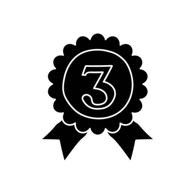 Madalyalar siyah el çizimi simgesi