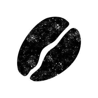 Kahve çekirdekleri grunge ile çizilmiş simge gibi görünüyor.