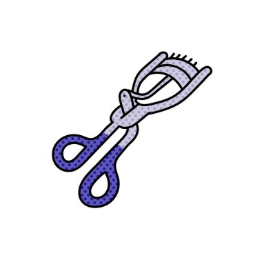 Göz kırbaçlama aracı yarım ton el çizimi renk vektörü çizimi