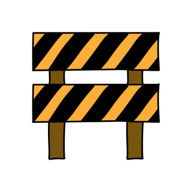 Yol uyarısı el çizimi renk vektörü çizimi