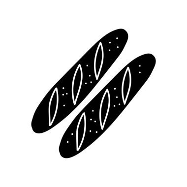 Ekmek siyah el çizilmiş simge