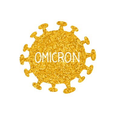 Omicron varyant koronavirüsü altın renkli çizer