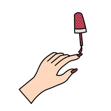 tırnak boyama yarım ton el çizimi renk vektörü çizimi