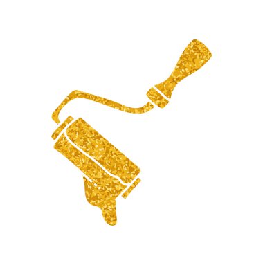 Altın rengi iz çizimi ile boya silindiri