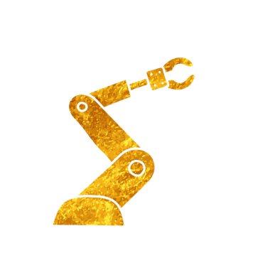 Altın renkli robot kol çizimi
