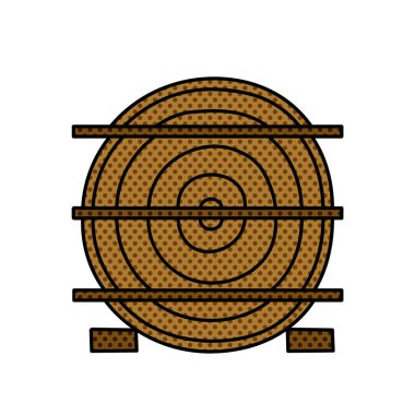 Odun öğütme kesimi istiflenmiş yarım tonlu el çizimi renk vektörü çizimi