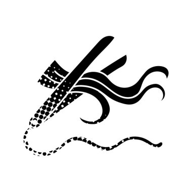 Saç demiri ikonu düzleştirici, kıvırma, düz siyah el çizimi simgesi yarım ton desen stili