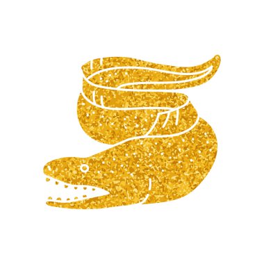 Altın renkli Moray yılan balığı çizimi