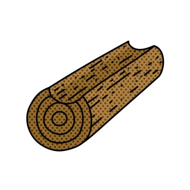 kabin odunu yarım ton el çizimi renk vektörü çizimi