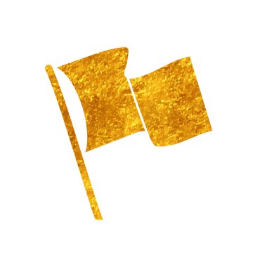 Altın renginde beyaz bayrak sallayarak