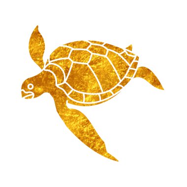 Altın renkli deniz kaplumbağası çizimi