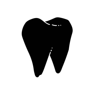 Diş siyah el çizilmiş simge