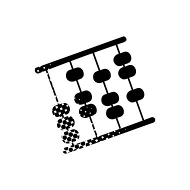 Yarım ton desen biçiminde abaküs siyah el çizimi simgesi