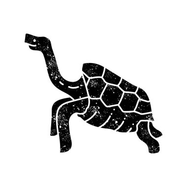Galapagos dev kaplumbağa siyah el resmi grunge görünümü