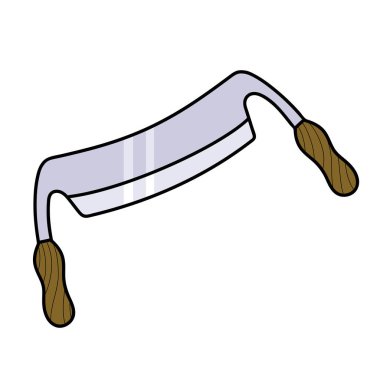 Bıçak ahşap işçiliği aracı el çizimi renk vektörü çizimi