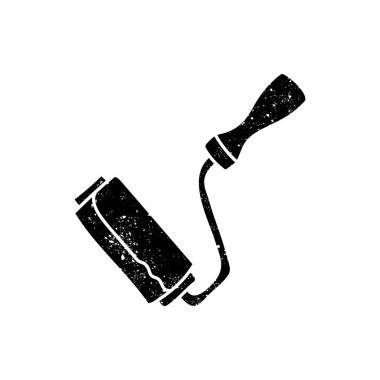 Grunge görünümünde boyanmış siyah el simgesini boya