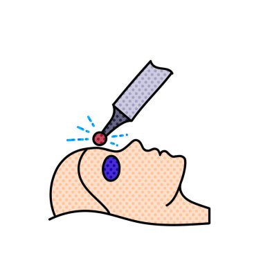 güzellik derisi lazer tedavisi yarım ton el çizimi renk vektörü çizimi