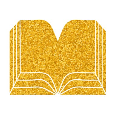 Altın renkli kitap çizimi