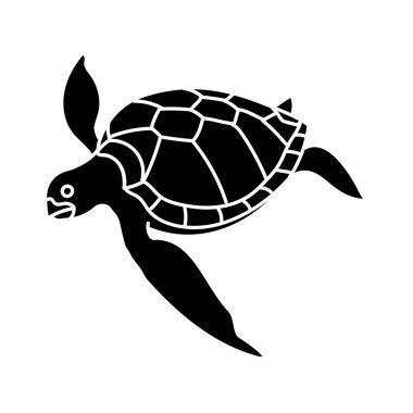 Deniz kaplumbağası siyah el çizimi simgesi