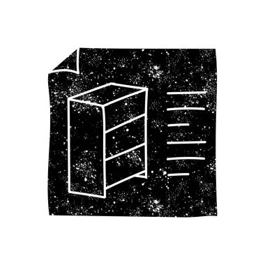 Kağıt üzerinde ahşap tasarımı grunge görünümlü siyah el çizimi simgesi