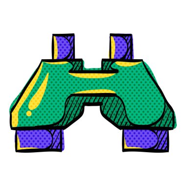 Dürbün yarım ton simgesi elle çizilmiş renk vektörü çizimi