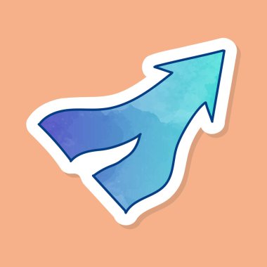 Ok renk etiketi vektör illüstrasyonu