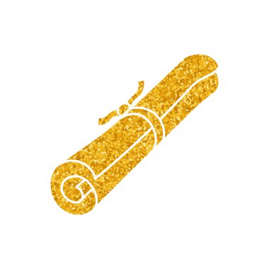 Parşömen rulosu altın rengi çizer