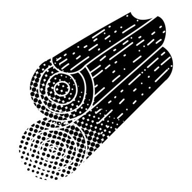 Kabin ahşap istif siyah el çizim simgesi yarım ton doku biçimi