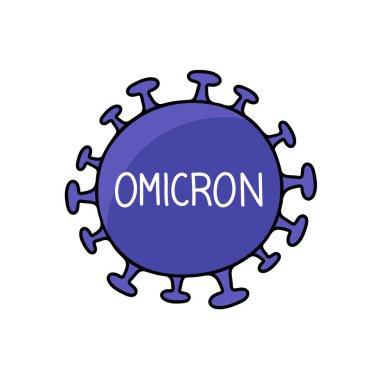 omicron varyant koronavirüsü elle çizilmiş renk vektörü çizimi