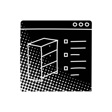 Ahşap tasarım uygulaması siyah el simgesi yarım ton doku biçiminde çizildi