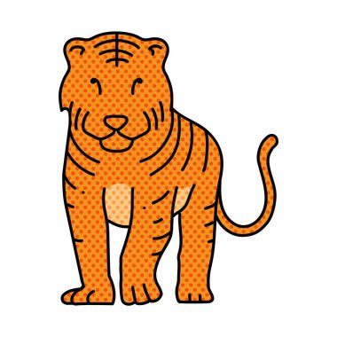 Kaplan yarım ton el çizimi renk vektör çizimi