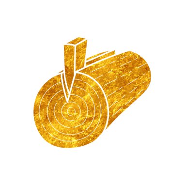 Ahşap kereste bölme takoz çizim altın rengi tarzı