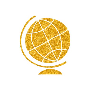 Altın renginde dünya çizimi