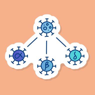 Virüs mutasyon konsepti renk etiketi