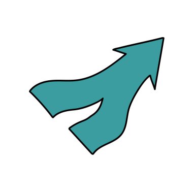 ok eli çizilmiş renk vektörü çizimi