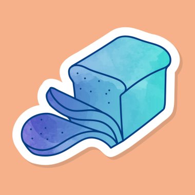 Dilimlenmiş ekmek somun rengi çıkartması