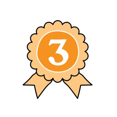 Madalyalar elle çizilmiş renk vektörü illüstrasyonu