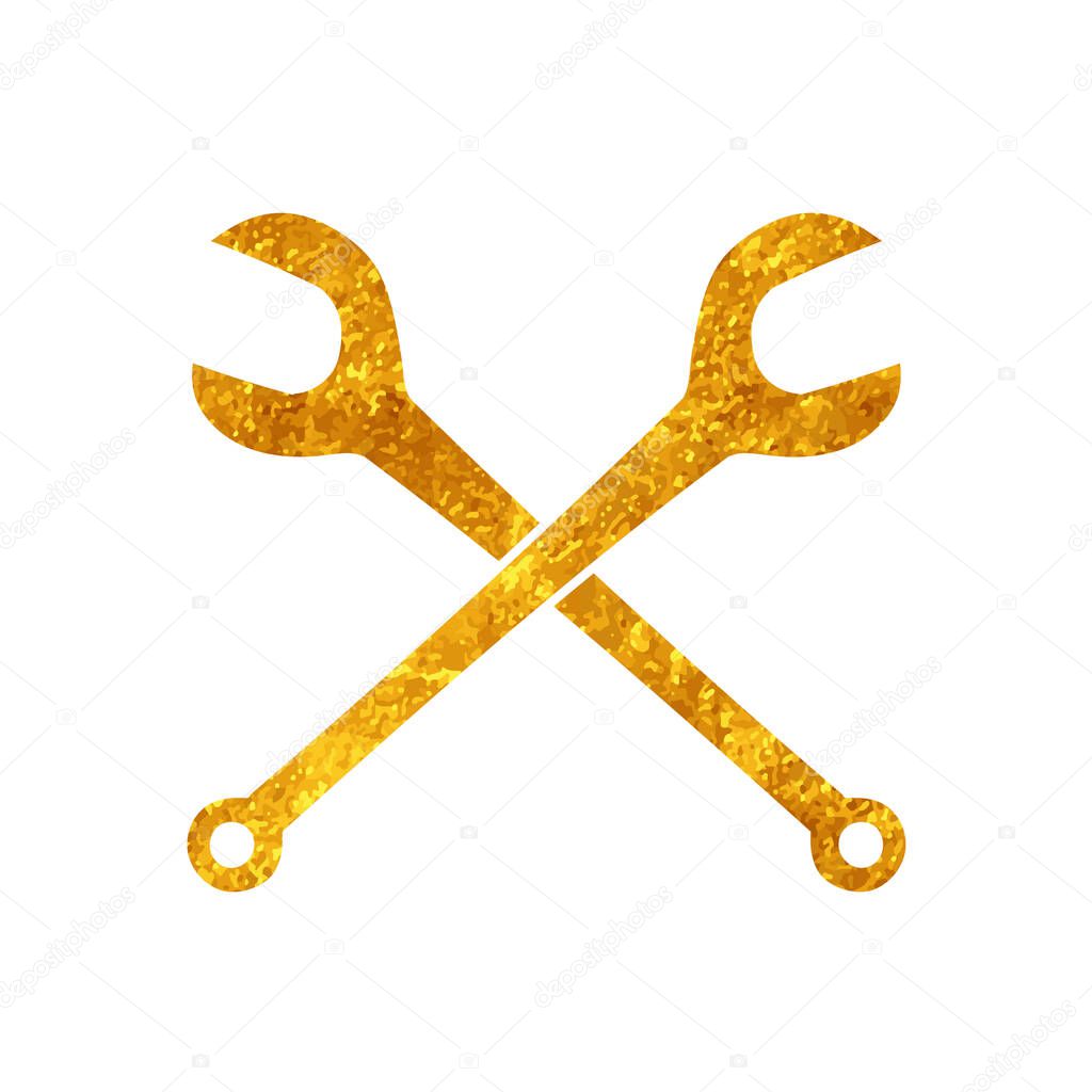 Woodworking table saw arbor wrenches drawing in gold color style