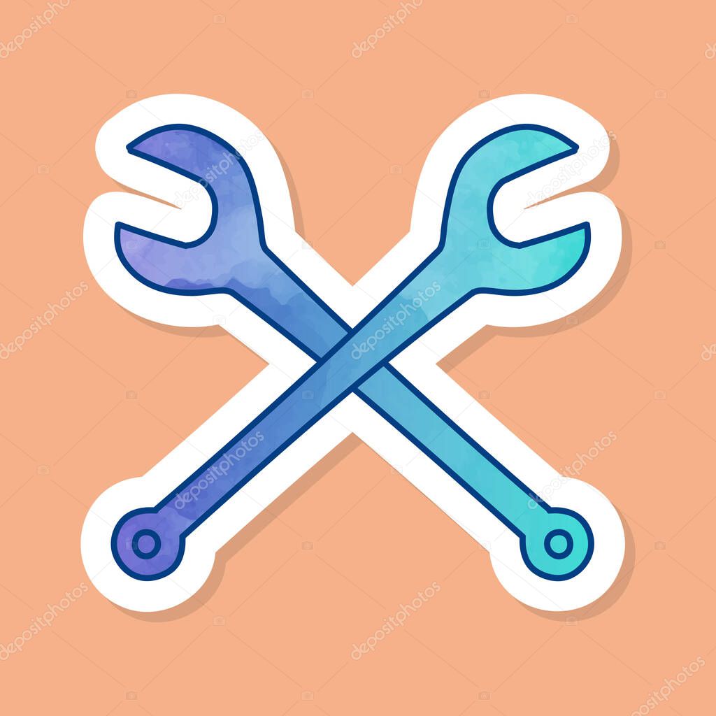 Woodworking table saw arbor wrenches color sticker