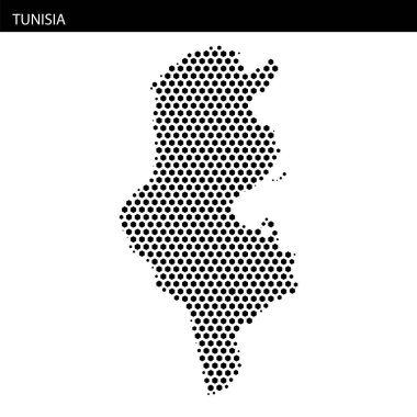 Tunus 'un çeşitli renklerde soyut dalgalı çizgiler içeren noktalı bir tasarımı tasarıma derinlik katar..