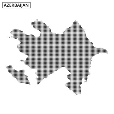 Bu sanat eseri, Azerbaycan 'ın sınır ve farklı şekilleri, eğitim amaçları için ideallerini vurgulayan nokta desenli bir temsilini sunar..