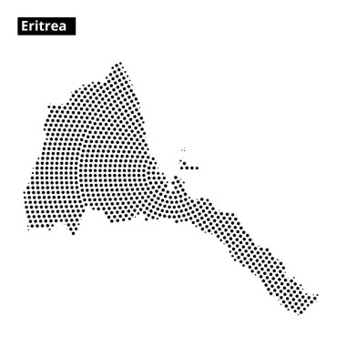 Eritre 'nin bu ayrıntılı çizgisi coğrafi sınırlarını ve farklı özelliklerini ve konumunu vurgulayan eşsiz şeklini gösterir..