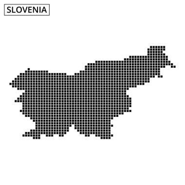 Slovenya 'nın hafif bir arkaplanda oluşturulan noktalı tasviri, ülkenin şekil ve coğrafi özelliklerini vurguluyor.