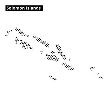 Solomon Adaları 'nın detaylı ana hatları Pasifik Okyanusu boyunca coğrafi özelliklerini ve konumlarını gözler önüne seriyor..