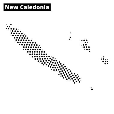 Bu harita, Yeni Kaledonya 'nın ve yakınlardaki adaların Pasifik' teki eşsiz şekillerini ve konumlarını gözler önüne seriyor..