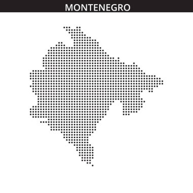 Karadağ, coğrafi şeklini sergileyen net bir arkaplan üzerinde noktalı bir dış hatla temsil ediliyor.
