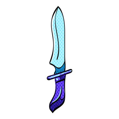 Bıçak yarım ton simgesi elle çizilmiş renk vektörü çizimi